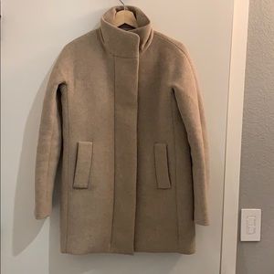 Beige wool J.Crew winter jacket.